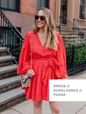 Toccin Hibiscus Long-Sleeve Mini Dress